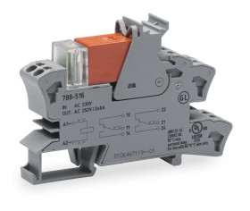 Przekaźnik z interfejsem 24V ac WAGO DPDT 250V ac 8A Szyna DIN Zacisk klatkowy