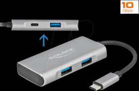 63261 USB 3.1 hub, 4 port, USB-C to 3x USB-A, 1x USB-C