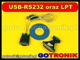 Adapter USB - RS232 + adapter LPT