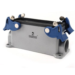 Przyłącze metalowe puste, 24 pin, 16 A, 2 x boczne przyłączenie (montaż pow.), ręczne zamknięcia z rolką - plastikowe T0-EBM24GD