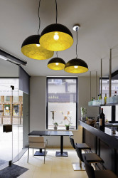 Lampa sufitowa, podwieszana SLV Forchini PD-1 155530 E-27 40 W czarny, złoty