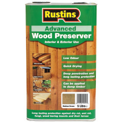 Rustins AWMB5000 Advanced Wood Preserver Medium Brown 5 Litre