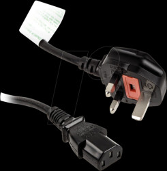 KKTP012UK Kolink mains cable, UK plug, 1.2 m, C13