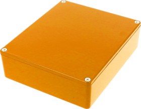 Aluminum die cast enclosure, (L x W x H) 145 x 121 x 39 mm, orange, IP54, 1590XXOR