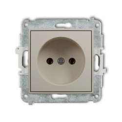 MINI Mechanizm gniazda pojedynczego bez uziemienia 2P (bez przesłon torów prądowych) taupe 60MGP-1