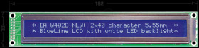 EA W402B-NLW LCD module, 2x40, H:5.6mm, bl/ws, w.Bel.