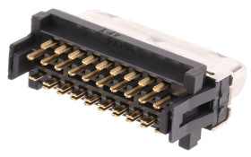 Złącze D-Sub 37-pinowe Żeński Proste Montaż na kablu raster 1mm Złoto