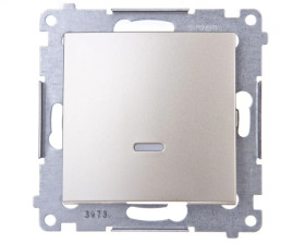 Simon 54 Przycisk pojedynczy z podświetleniem, szybkozłącza, złoty mat DP1L.01/44