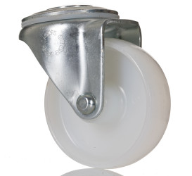 Koło samonastawne średnica kabla 100mm Pojedyncza śruba Flexello 250kg wysokość całkowita 128mm