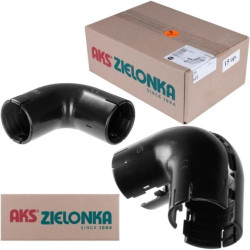 Łącznik składany kątowy LSK 25 czarny do rur sztywnych (RL i RLM) oraz karbowanych (RKGL i RKGS) AKS opakowanie 15szt