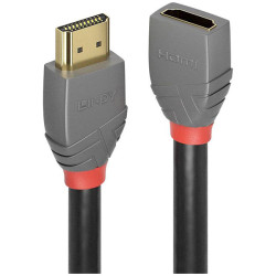 LINDY 36478 HDMI Cable extension 3 m Anthracite Black Red Gold Plated 4K UHD