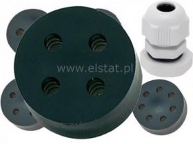 Przepust kabla; czarna guma; 4 żyły; PG11