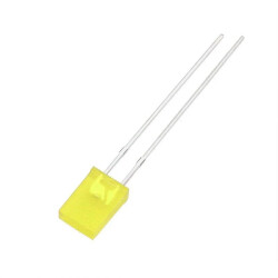 Dioda LED prostokątna 2 × 5 mm żółta 585 nm, 10 mcd, kąt 120°