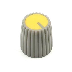 Gałka na oś 6mm, fi15x15mm, żółta