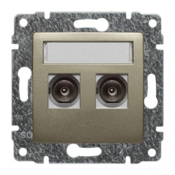 VENA Gniazdo antenowe podwójne TV satyna 515056