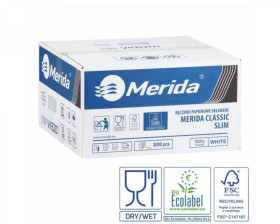 Ręczniki papierowe VKB201 MERIDA Classic Slim białe jednowarstwowe 3000 szt.