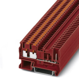Through terminal block, push-in connection, 0.14-4.0 mm², 1 pole, 24 A, 6 kV, red, 3209634