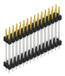 Pin header, 30 pole, pitch 2.54 mm, straight, black, 10068645