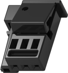 Socket, unequipped, 3 pole, straight, 1 row, black, 1-1418640-5