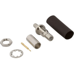 SMB panel socket 50 Ω, RG-174, RG-188, RG-316, LMR-100A, Belden 7805A, RG-174LL, solder connection, straight, 142180