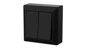 Łącznik Świecznikowy Podwójny Natynkowy Ip20 Gao, Czarny / 20464