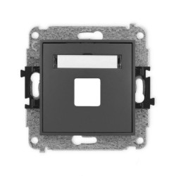 ICON Mechanizm gniazda multimedialnego pojednczego bez modułu (standard Keystone) grafitowy mat 28IGM-1P