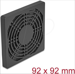 67312 Fan Grill with Dust Filter, 92 x 92 mm, black