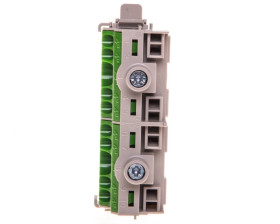 Listwa zaciskowa PE na szynę 80 A 2x25mm2 + 8x4mm2 Cu zielono-szara FC PE 10 26001205