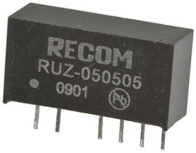 Przetwornica DC-DC, 2W, Uwe 4,5 → 5,5 V DC, Uwy 5V dc, Iwy 200mA, Recom