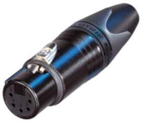 XLR jack, 5 pole, gold-plated, 1.0 mm², AWG 18, metal, NC5FXX-B
