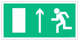 ZNAK - AC012 Wyjście ewakuacyjne w lewo w górę 20 x 10 cm FS - Folia samoprzylepna foto.