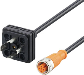 ifm Electronic E12727 Złącze męskie zaworowe z kablem formowanym E12727, A standard, styki: 4, 5, 50 V/AC, 60 V/DC, 1 sz