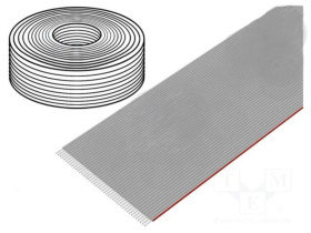 DS1057-01-44A282R-30.5 Przewód: wstążkowy 1mm linka Cu nieekranowany PVC szary 30,5m