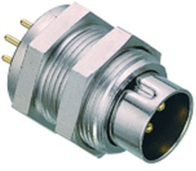 Panel plug, 3 pole, THT, screw locking, straight, 09 0077 20 03