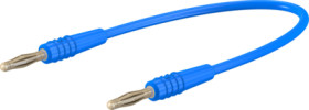 Measuring lead with (2 mm plug, spring-loaded, straight) to (2 mm plug, spring-loaded, straight), 600 mm, blue, PVC, 0.5 mm², 28