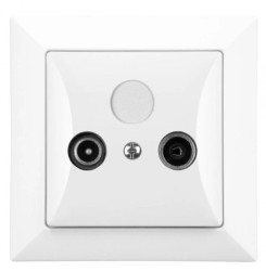 OPAL Gniazdo antenowe RTV przelotowe 9db białe GAP-Op/P