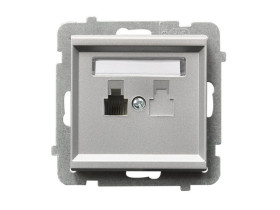 SONATA Gniazdo telefoniczne niezależne srebro mat GPT-1R/m/38 OSPEL