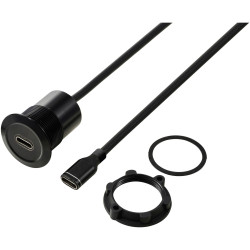 TRU COMPONENTS TC-13376304 USB-C 3.1 socket/socket cable black 1 m 1 pc