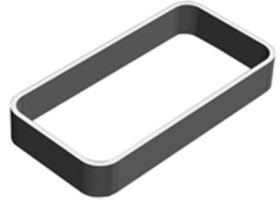 Enclosure ring, TPU, (L x W x H) 90 x 46 x 13 mm, dark gray, RWK-3.4