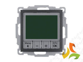 BERKER B.KWADRAT Cyfrowy regulator temperatury ze sterowaniem czasowym i zestykiem zwiernym antracyt mat 20441606 HAGER