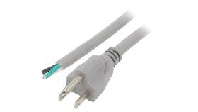Kabel: 3X16awg, Nema 5-15 (B) Wtyk, 1M, 13A Lt202 3X16awg 105E.C 1M Gry
