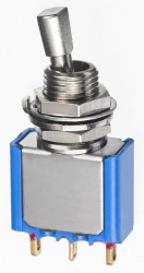 Przełącznik migowy przechylny Zatrzaskowy średnica wycięcia 6.5mm SPDT APEM Montaż panelowy długość przełącznika 6.3mm