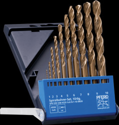 25298002 HSSE spiral drill set, INOX, DIN 338, 10 pieces