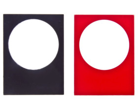 Tabliczka opisowa 30x40mm czarna/czerwona 22mm prostokatna ZB2BY2101