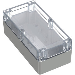 TRU COMPONENTS TC-13865156 Uni Enclosure PC Light grey Transparent 200x100x75mm