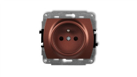 Trend Gniazdo Pojedyncze Z/U 2P+Z Brązowy Metalik 9Gp-1Zp