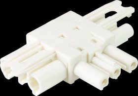 92.030.1253.0 T-splitter, 3-pin, white, 1x In / 2x Out, flat