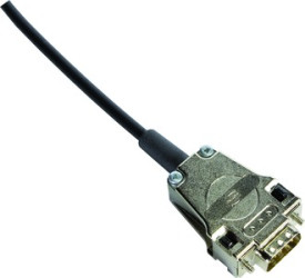 D-Sub connector housing, size: 1 (DE), straight 180°, cable Ø 3 to 9.5 mm, metal, silver, 09670090344