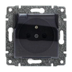 VENA Gniazdo bryzgoszczelne z/u IP44 z przesłonami klapka transparentna antracyt 516139