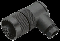 Jack, RD24, 6 pole + PE, screw connection, angled, 105011